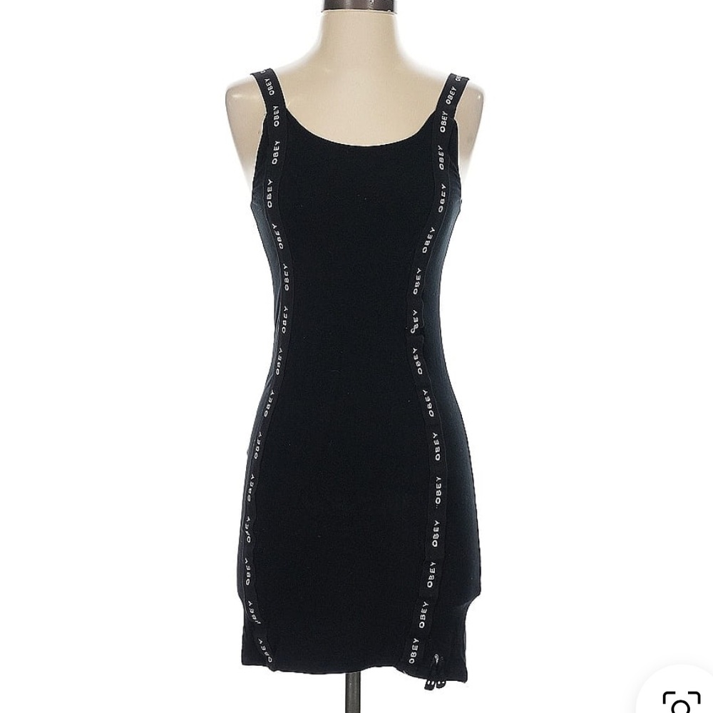 OBEY black cocktail dress 100% cotton size S